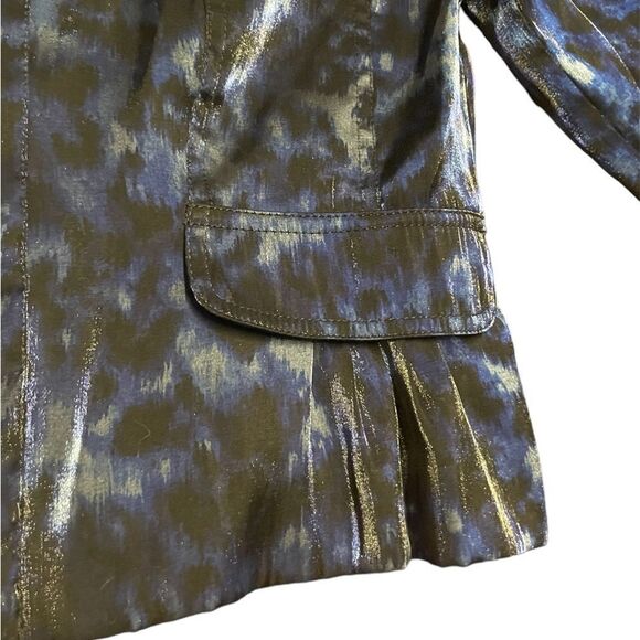 Ruby Red Brand~ Blue Shimmer  Animal Print Blazer Size 12P - Picture 4 of 5